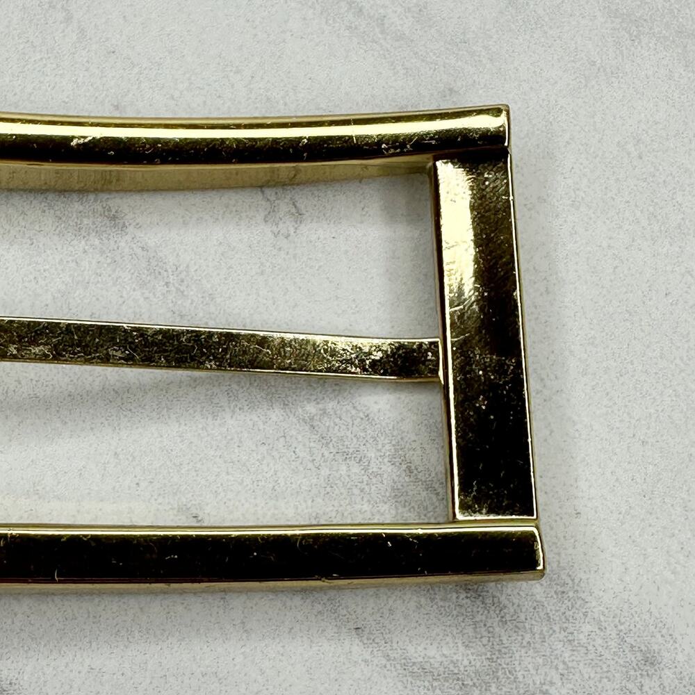 Gold Tone Rectangle Simple Basic Belt Buckle - Picture 9 of 9